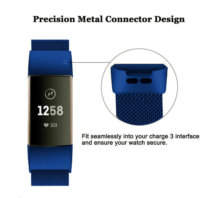 Fitbit Charge 3 &amp; 4 milánói szalag - kék