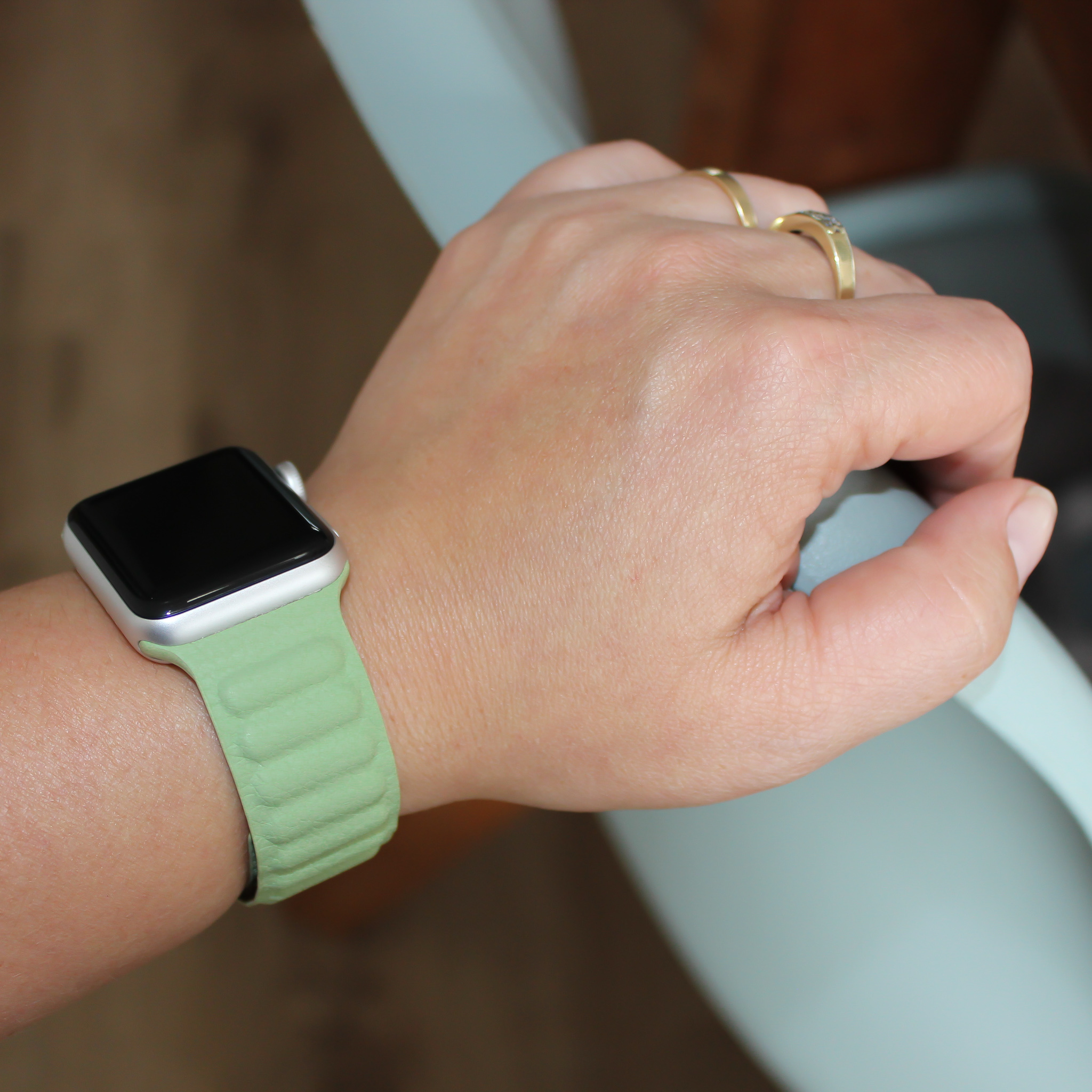  Apple Watch bőr szóló pánt - kék-zöld árnyalat