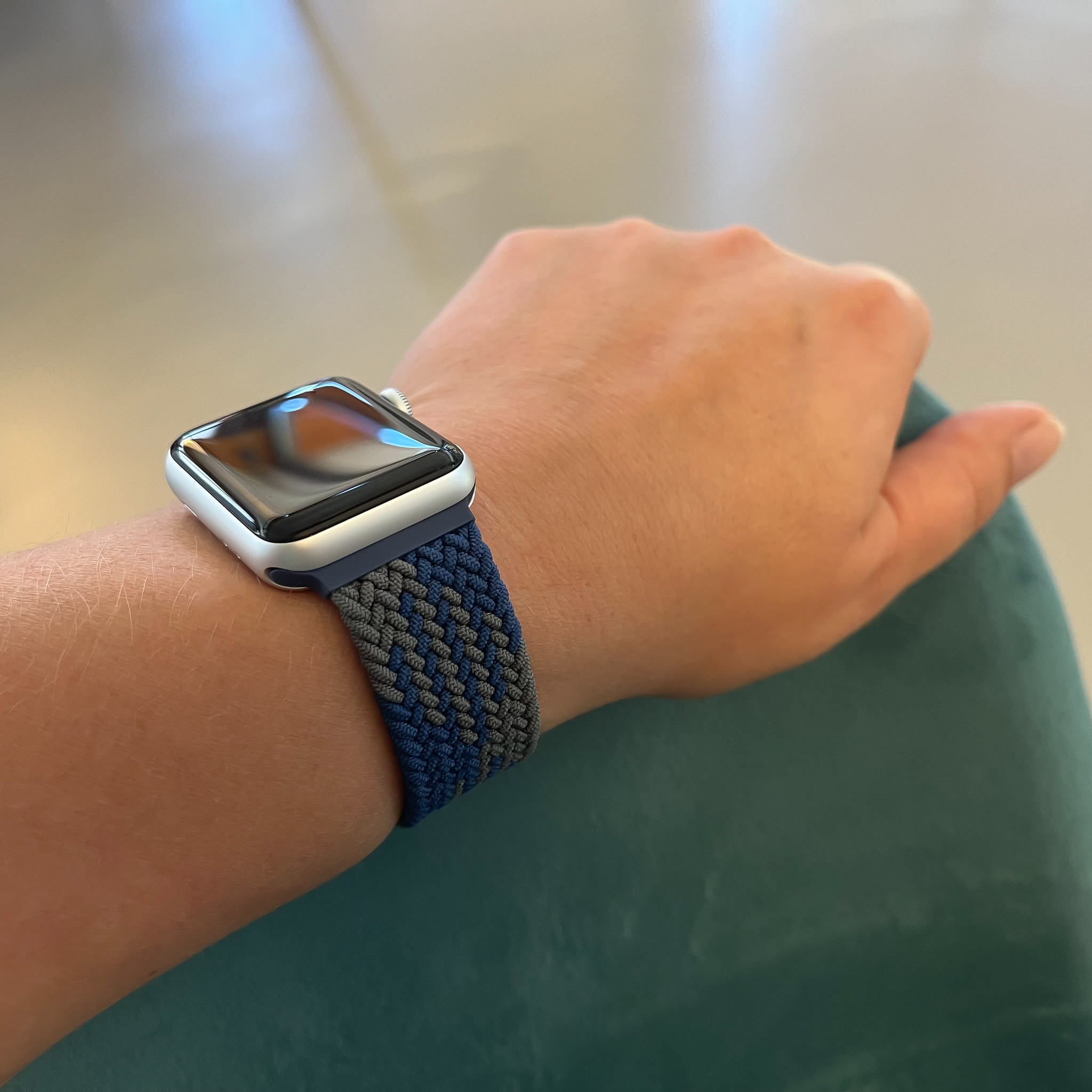  Apple Watch Nejlon fonott szóló pánt - kék zöld