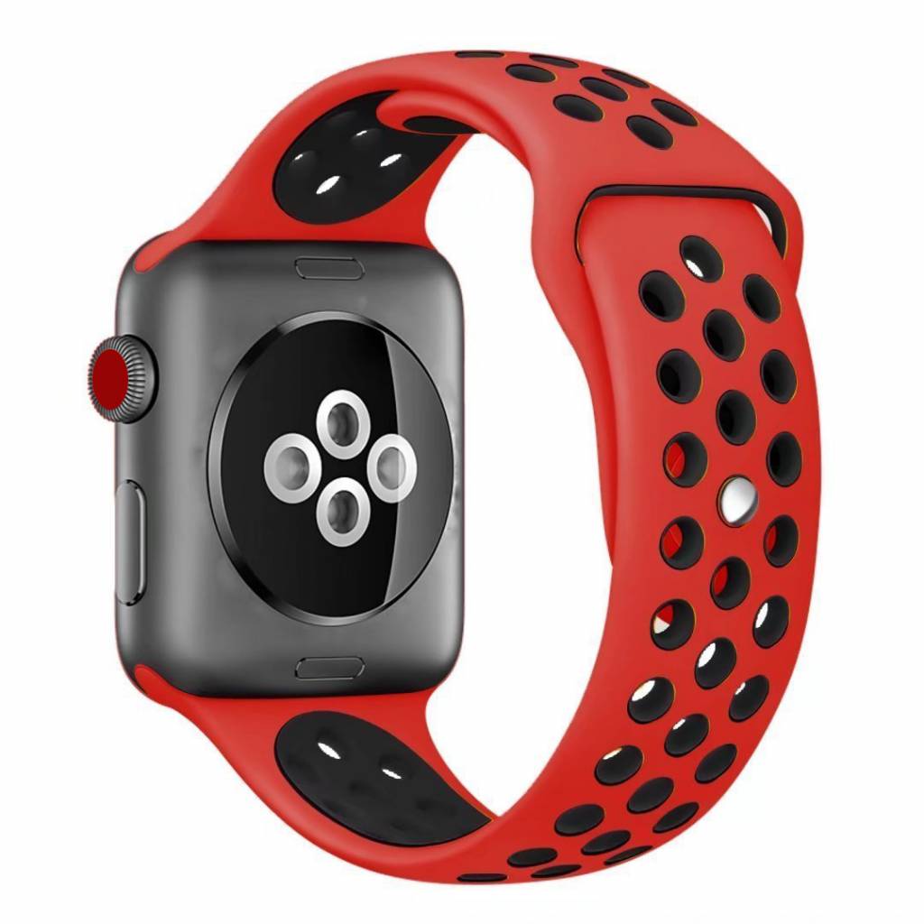 Apple Watch dupla sport szalag - piros fekete
