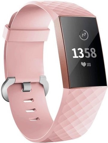 Fitbit Charge 3 &amp; 4 sport waffle szalag - rózsaszín