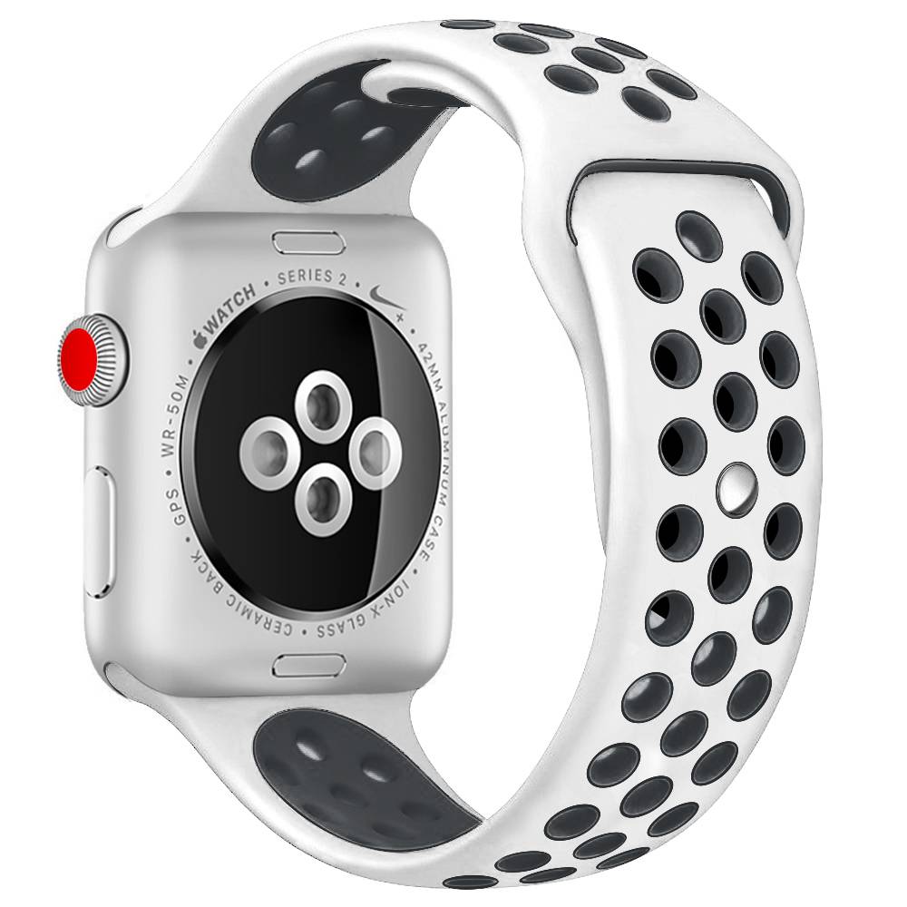  Apple Watch dupla sport szalag - fehér fekete