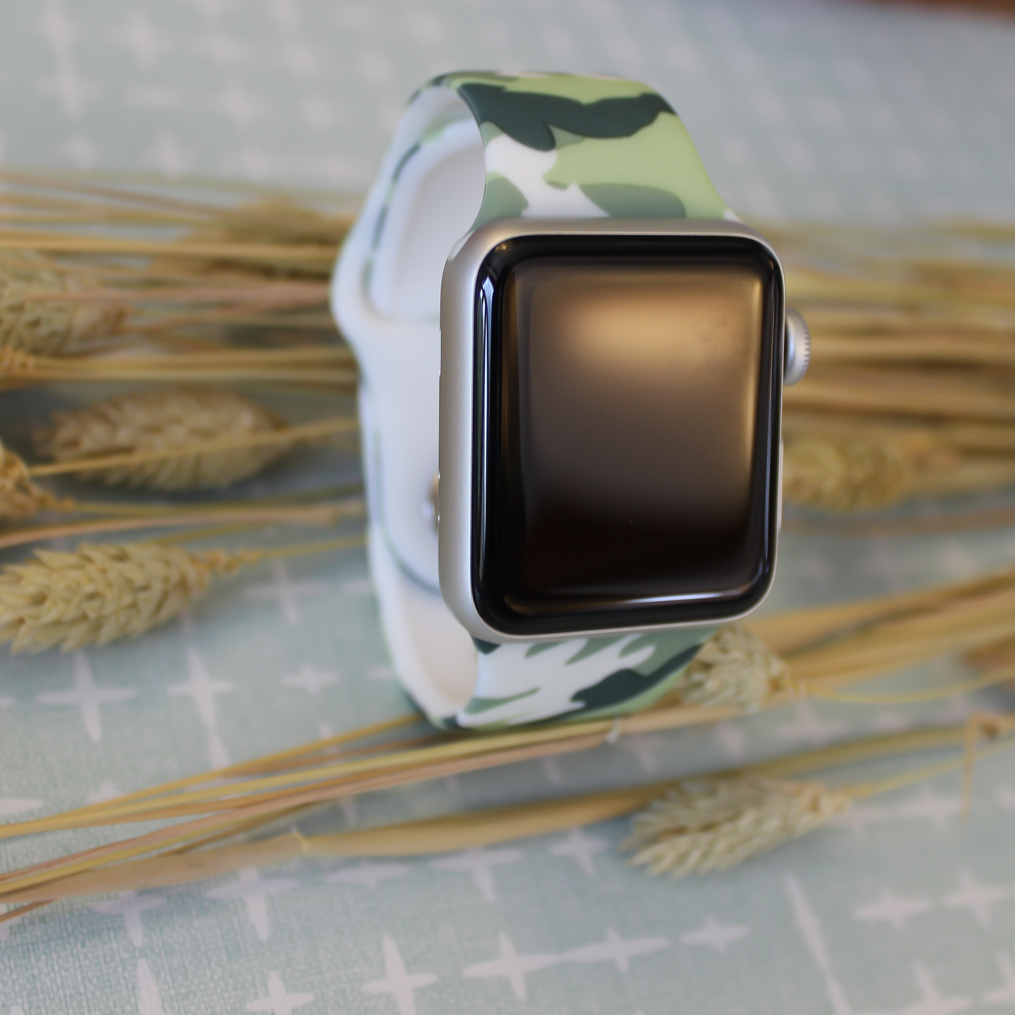  Apple Watch nyomtatott sportszalag - terepszínű zöld