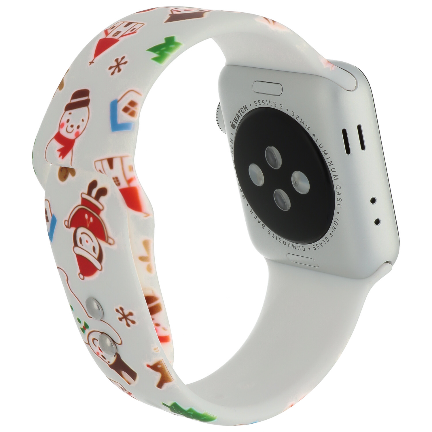  Apple Watch print sportszalag - karácsonyi hóember fehér