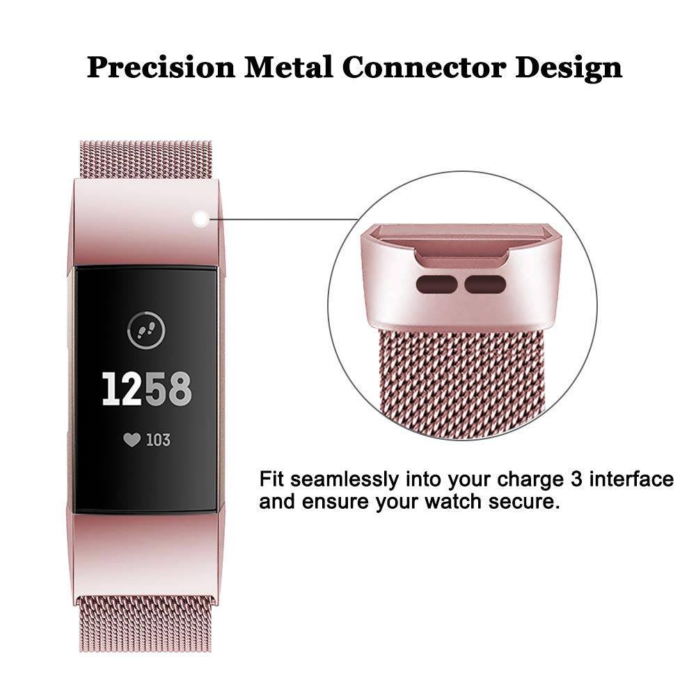 Fitbit Charge 3 &amp; 4 milánói szalag - rózsaszín