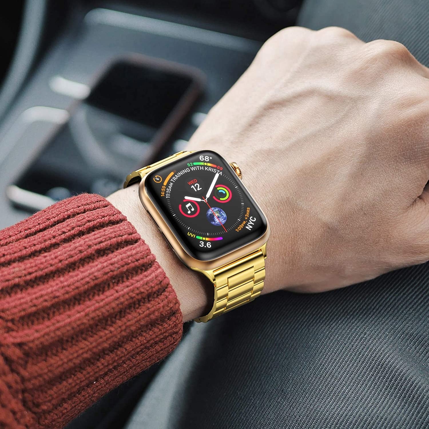  Apple Watch gyöngyök Acél link szalag - arany