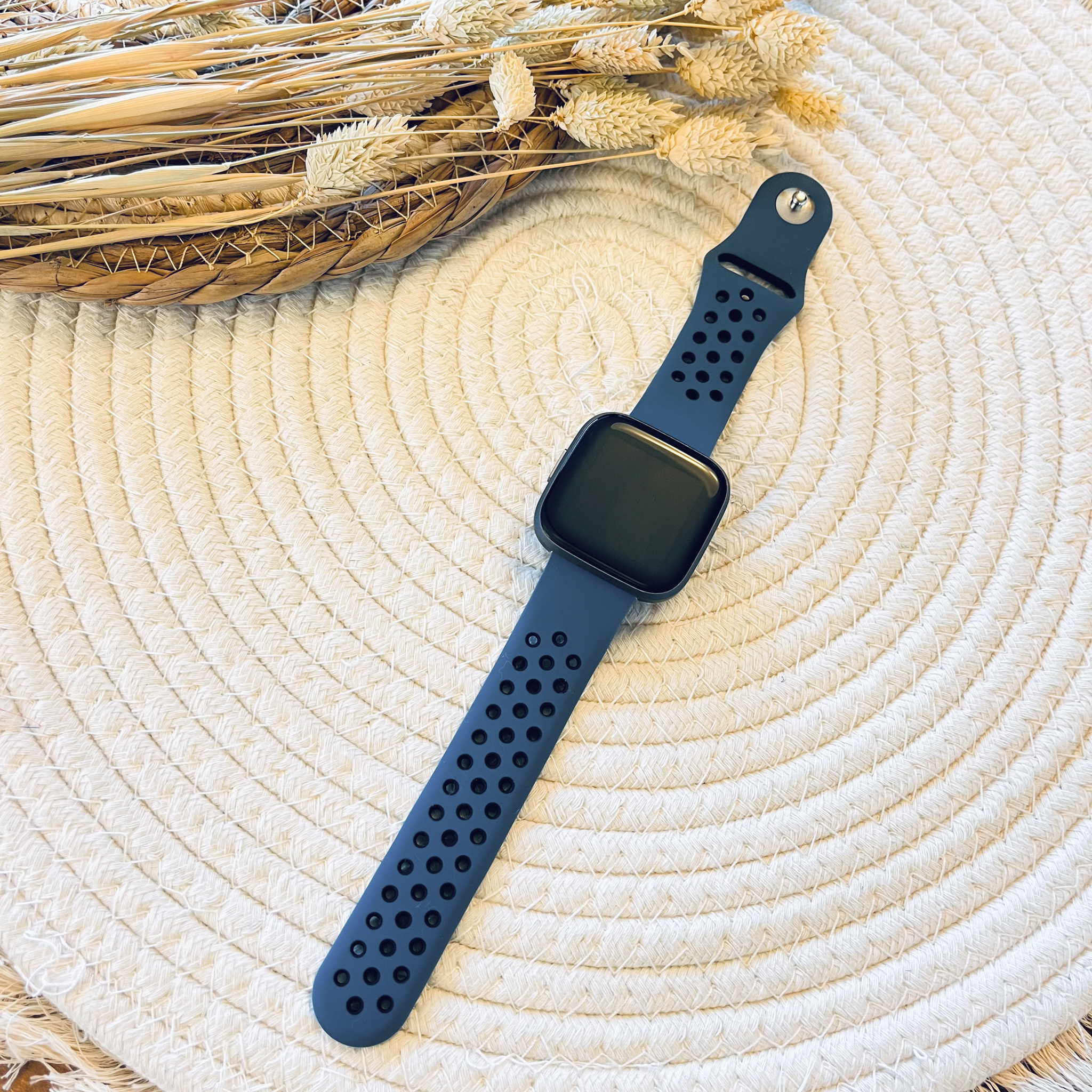 Fitbit Versa dupla sport szalag - sötétkék fekete