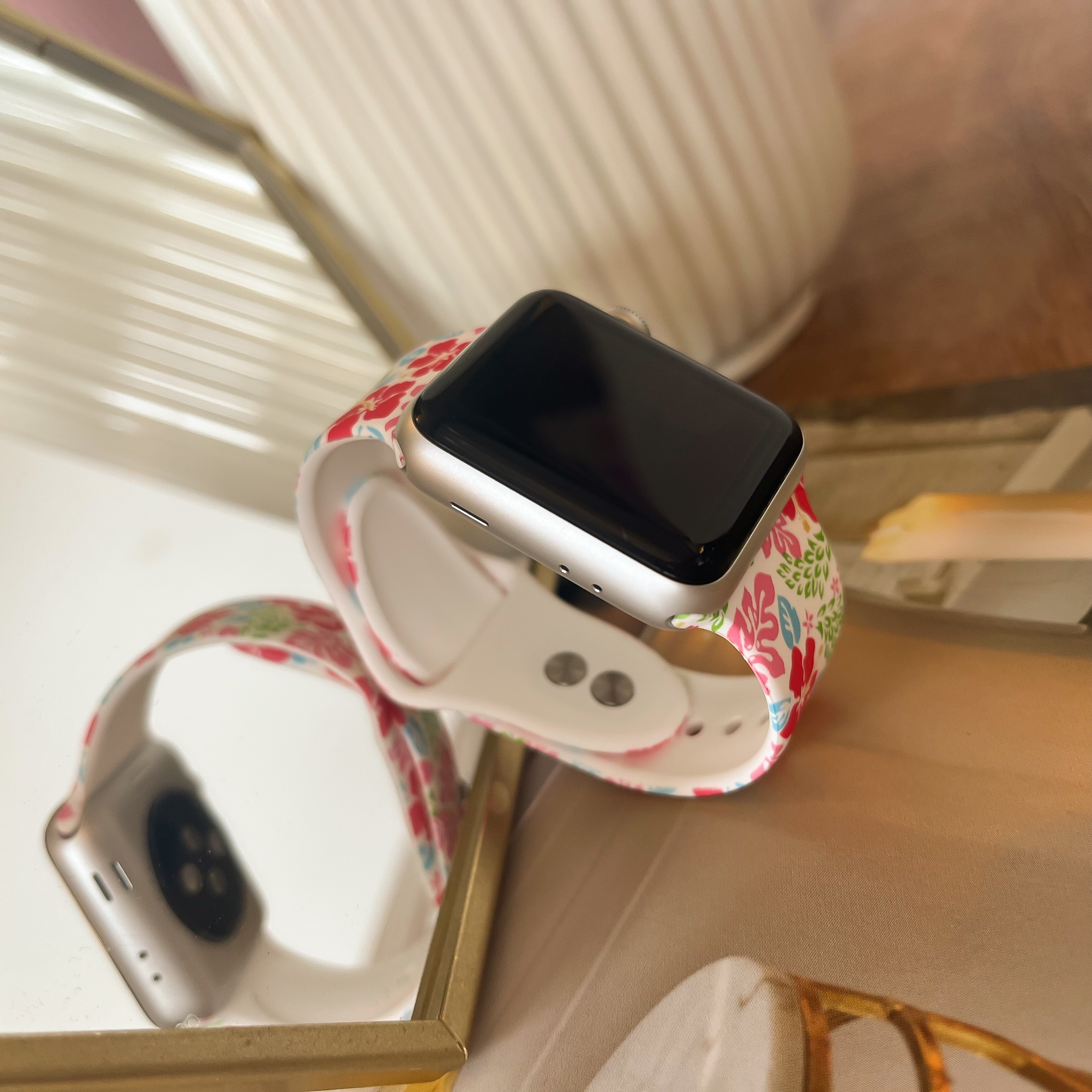  Apple Watch nyomtatott sport szalag - virágok multi