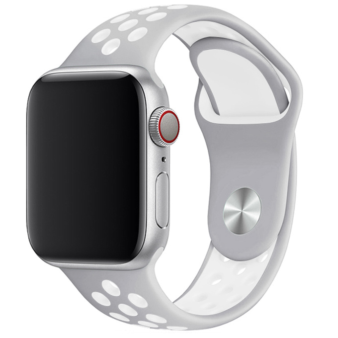  Apple Watch dupla sport szalag - ezüst fehér