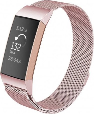 Fitbit Charge 3 &amp; 4 milánói szalag - rózsaszín
