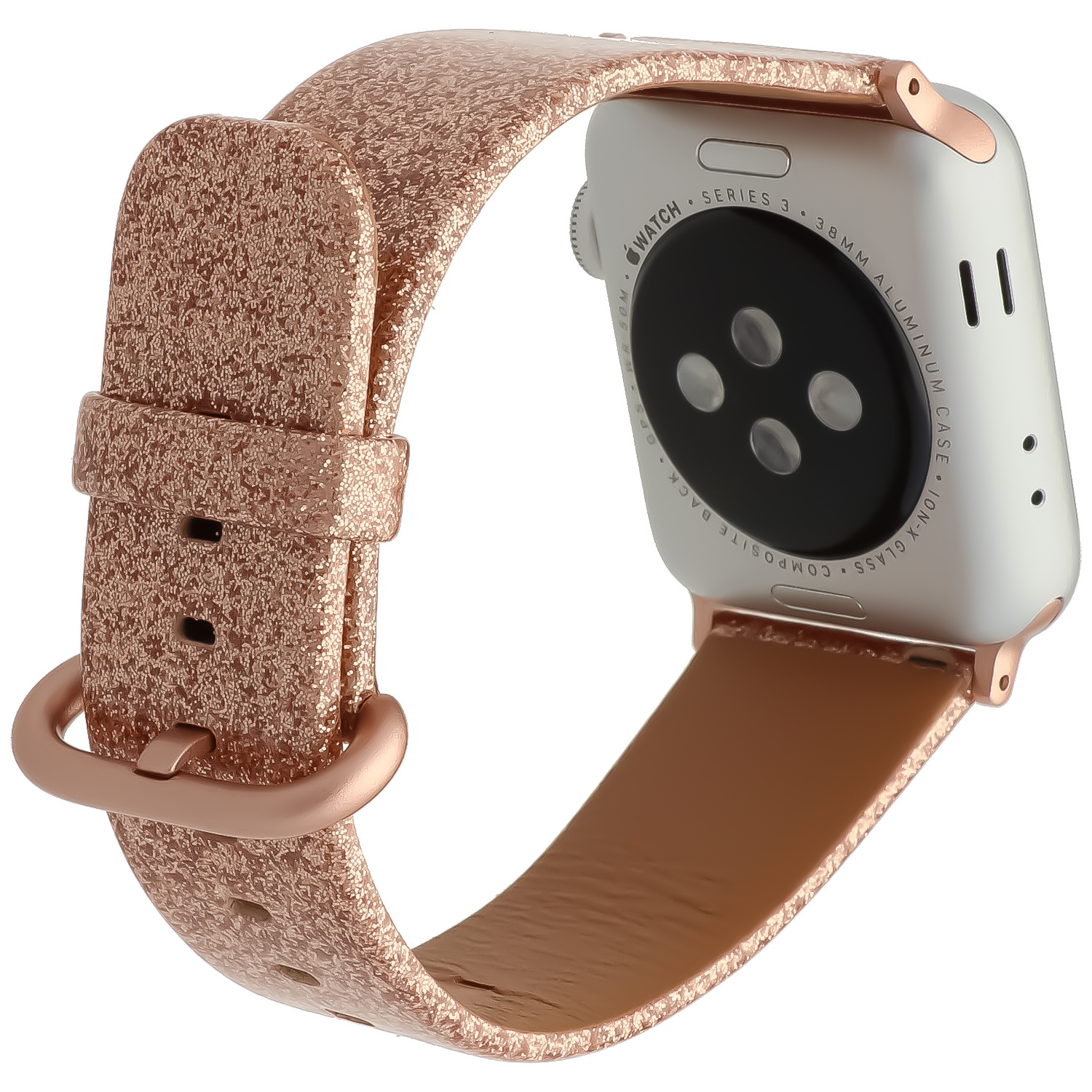  Apple Watch csillogó bőrszíj - arany