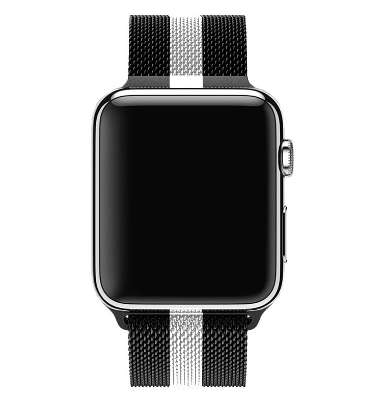  Apple Watch milánói pánt - fekete-fehér csíkos