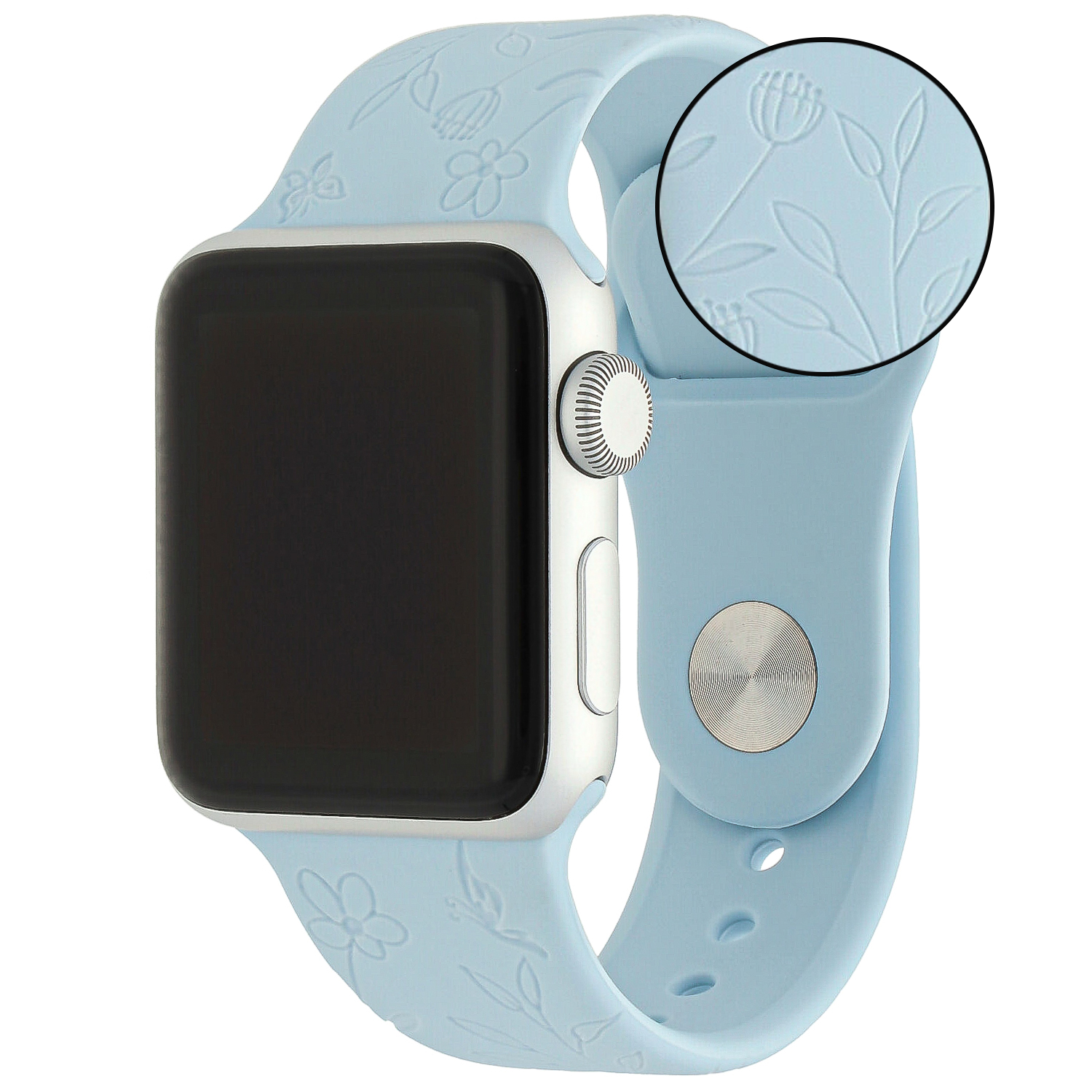  Apple Watch nyomtatott sportszalag - virágos kék