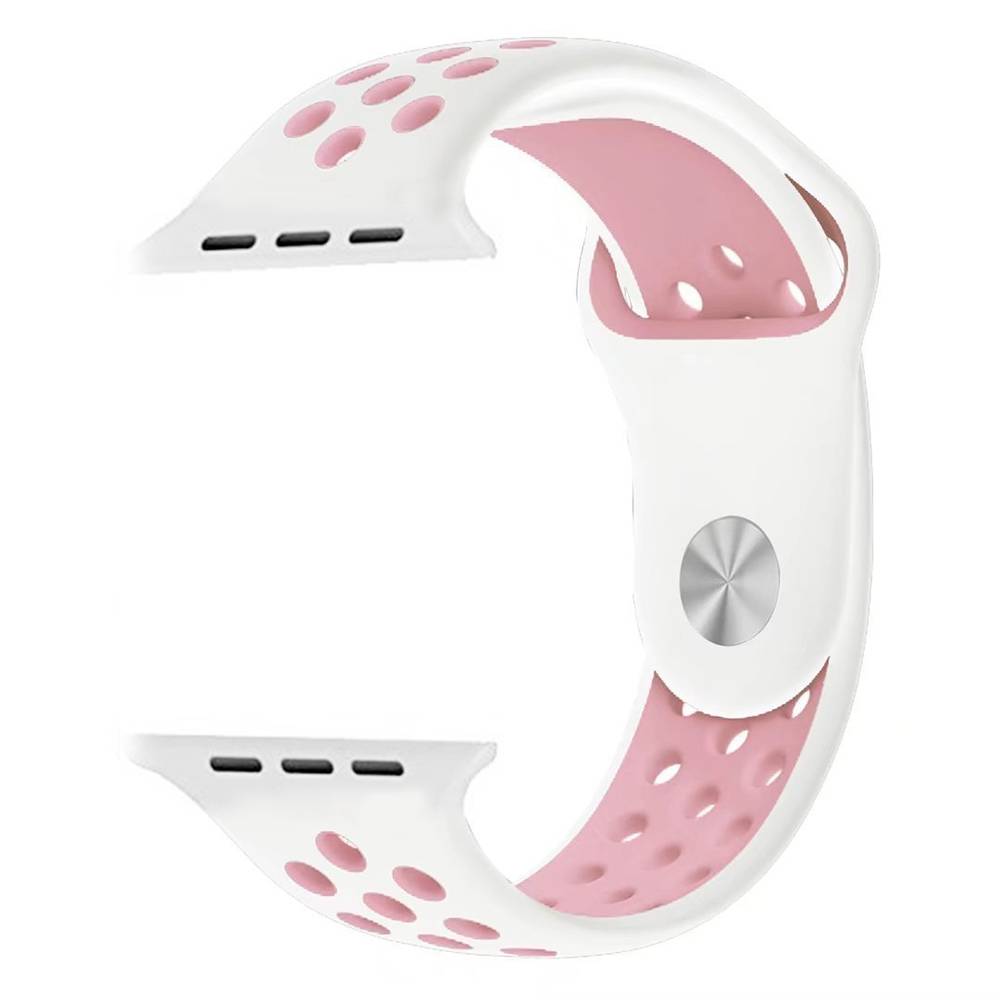  Apple Watch dupla sport szalag - fehér rózsaszín