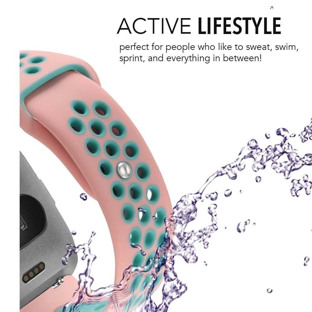 Fitbit Versa dupla sport szalag - rózsaszín világoskék