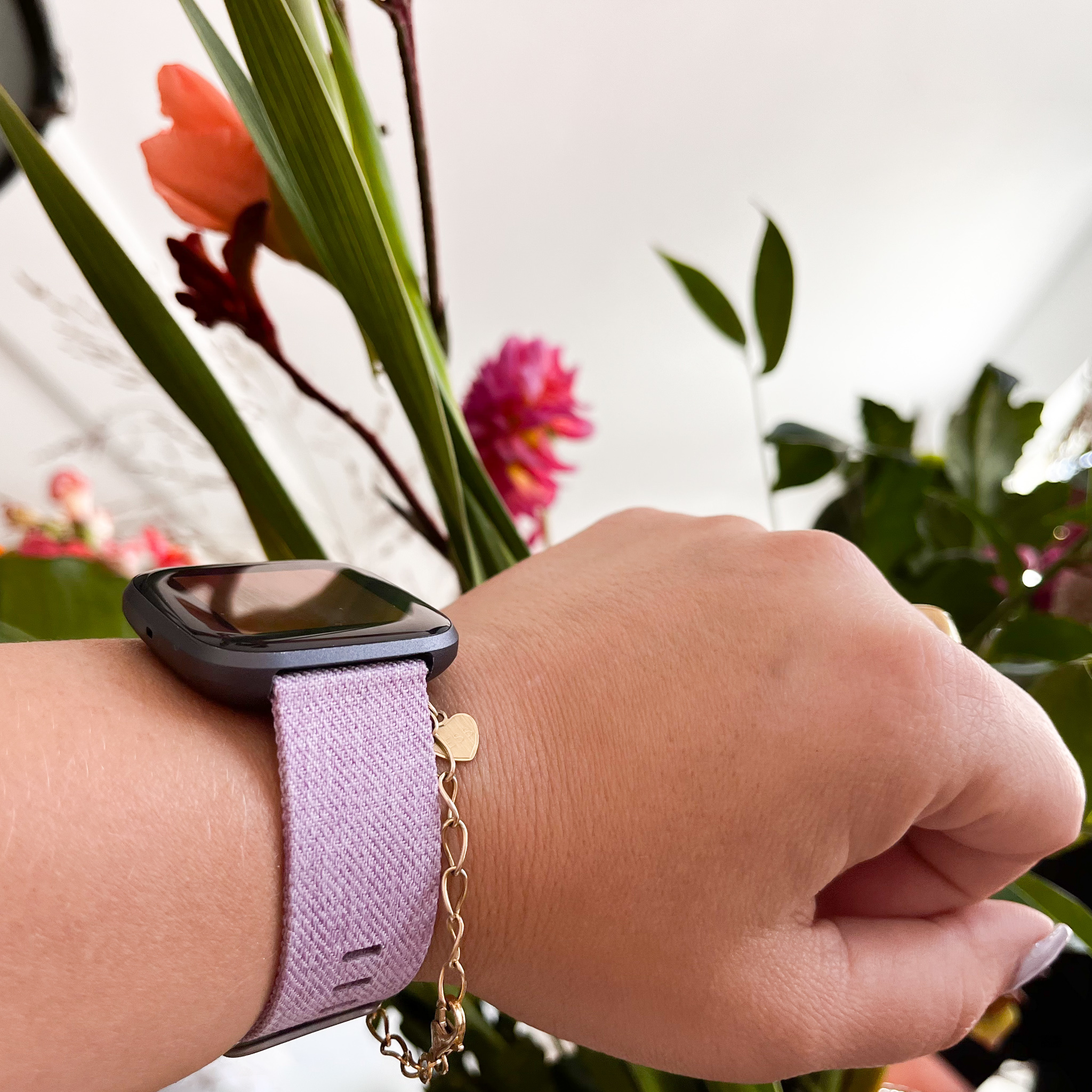 Fitbit Versa Nejlon csatos szalag - levendula színben
