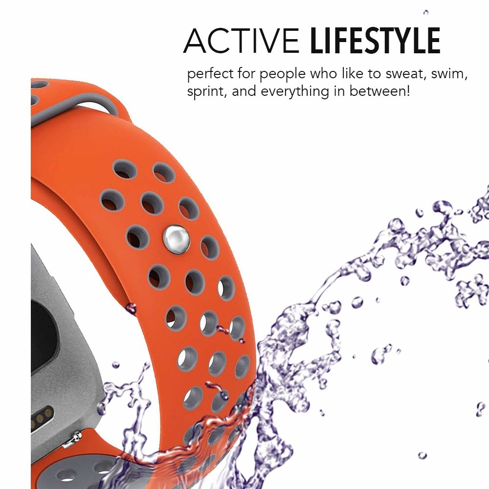 Fitbit Versa dupla sport szalag - narancssárga szürke