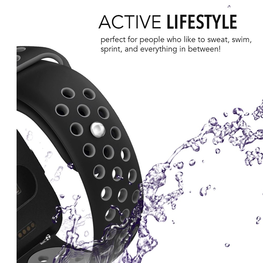 Fitbit Versa dupla sport szalag - fekete szürke