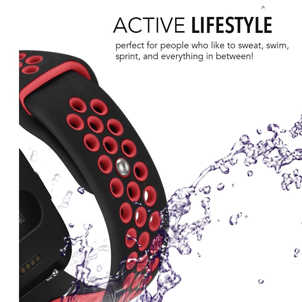 Fitbit Versa dupla sport szalag - fekete piros