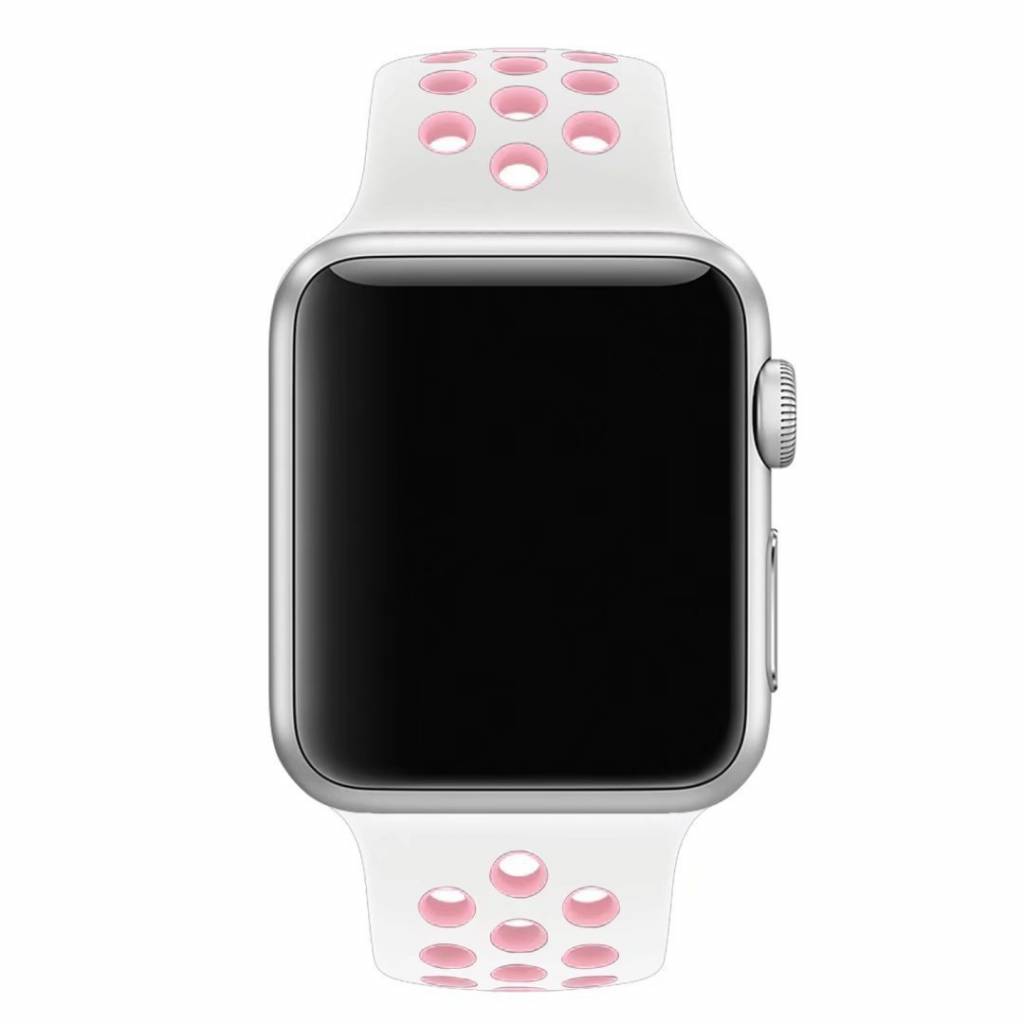  Apple Watch dupla sport szalag - fehér rózsaszín