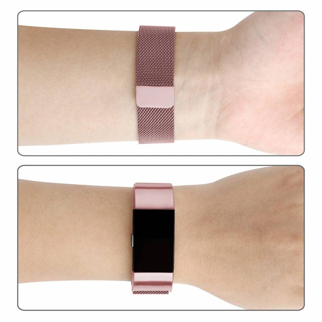 Fitbit Charge 2 milánói szalag - rózsaszín