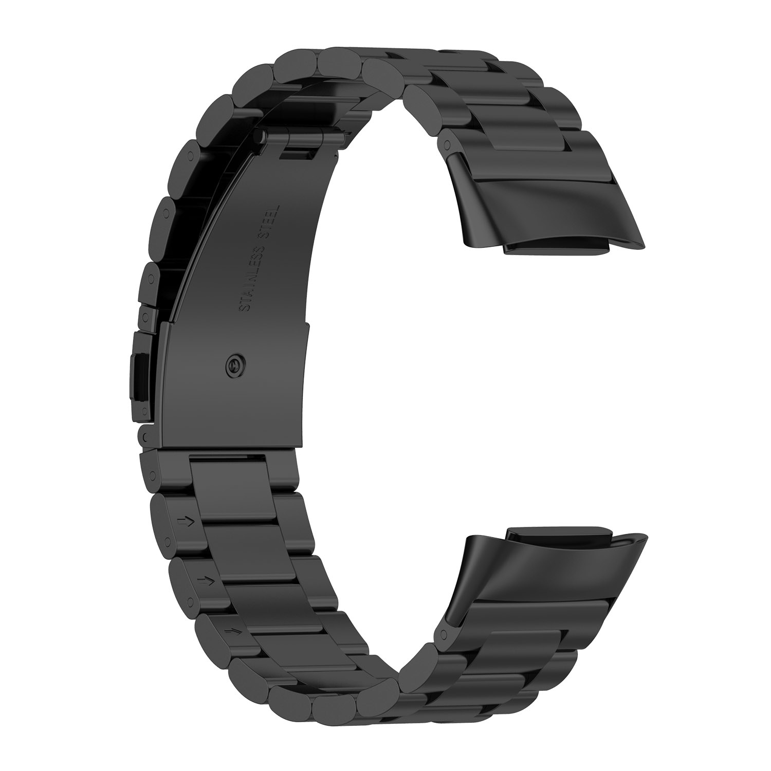 Fitbit Charge 5 gyöngyök Acél link szalag - fekete