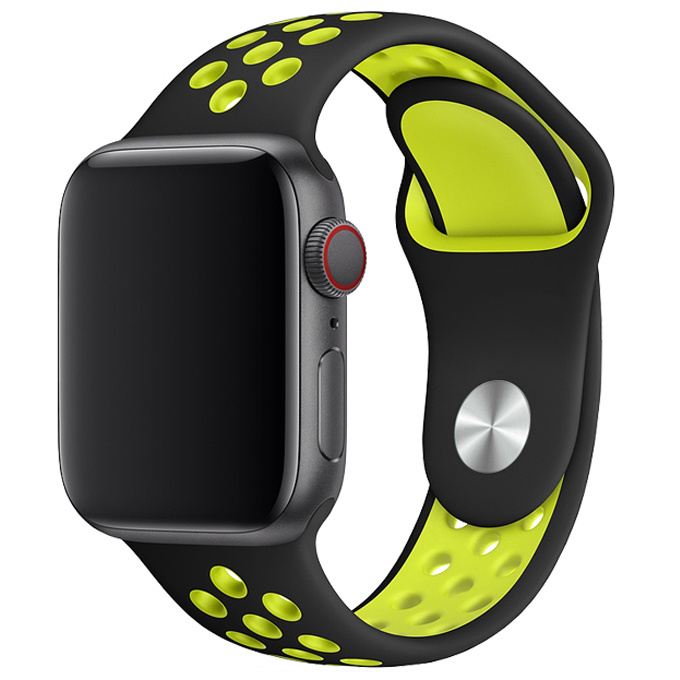  Apple Watch dupla sport szalag - fekete sárga