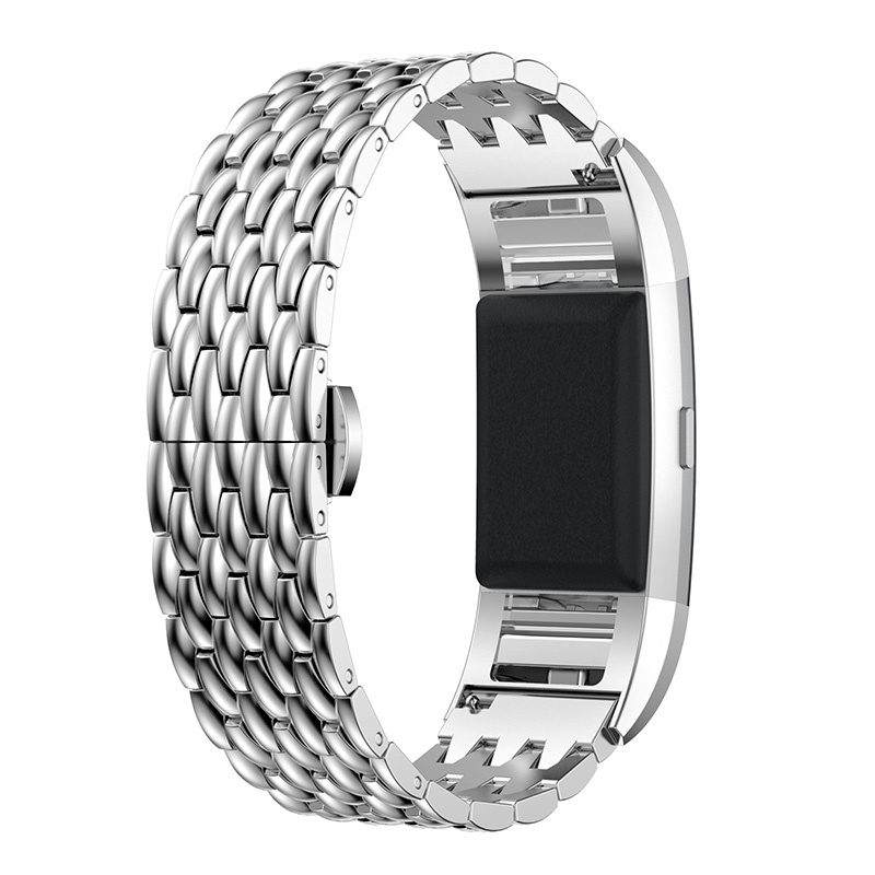 Fitbit Charge 2 sárkány Acél link szalag - ezüst