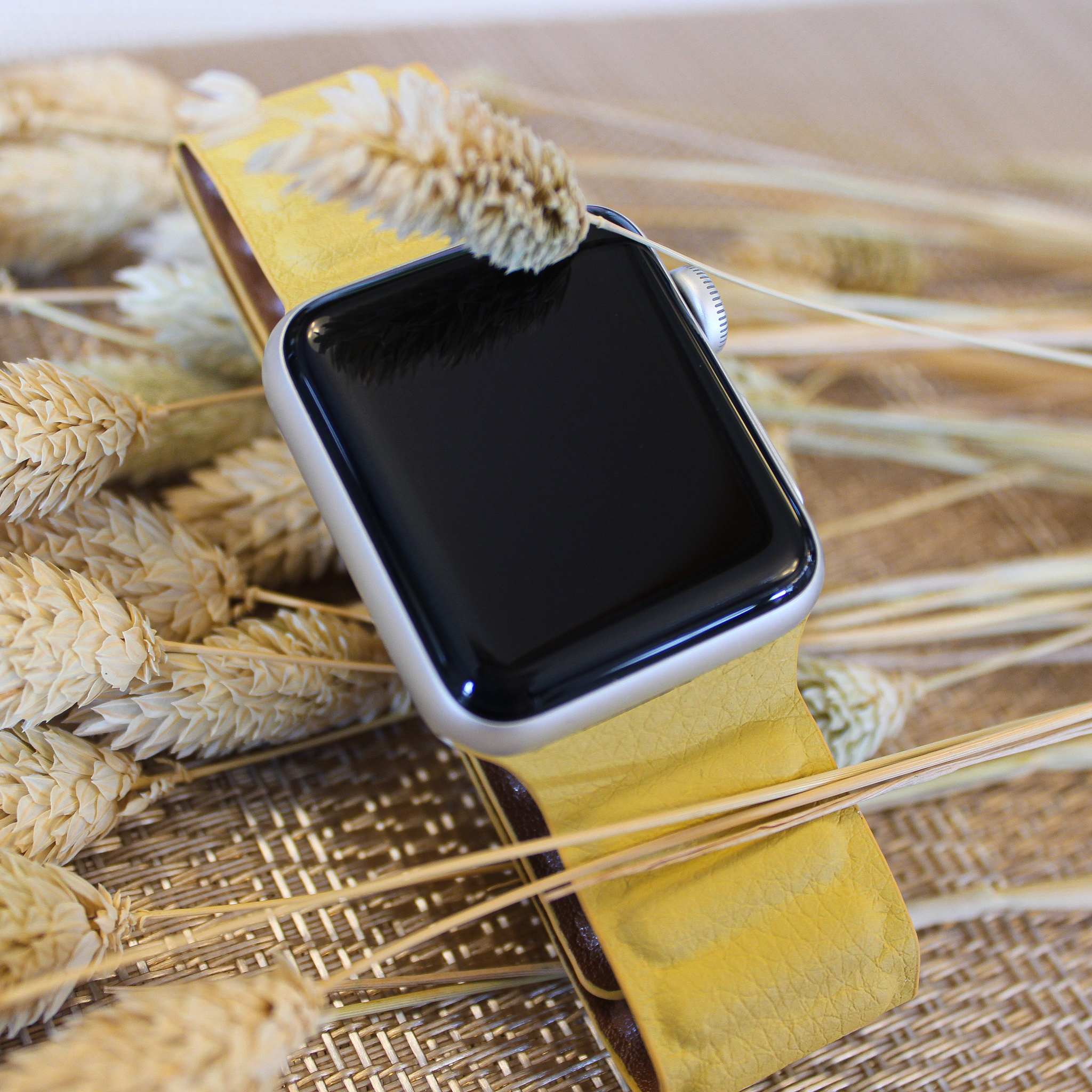  Apple Watch bőr szóló pánt - sárga