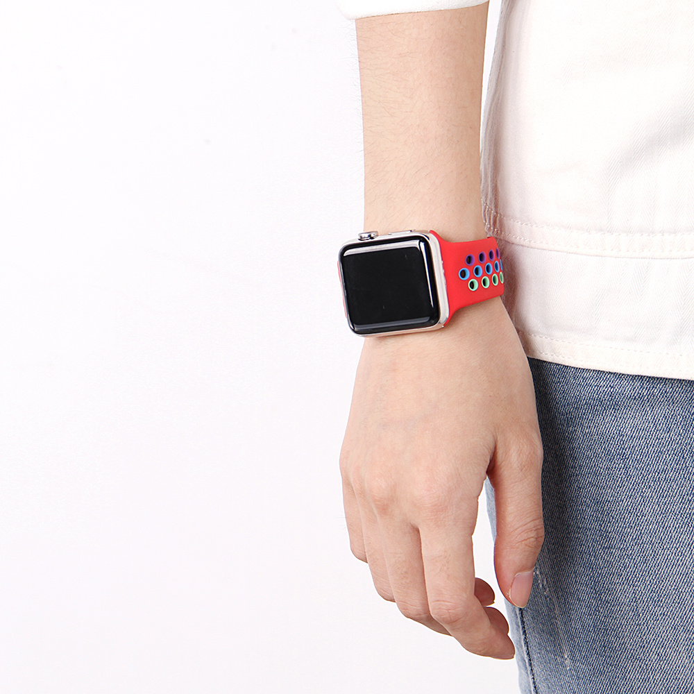  Apple Watch dupla sport szalag - színes piros