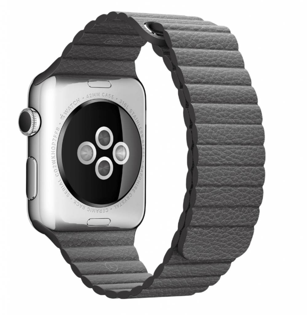  Apple Watch bordázott bőrszíj - szürke