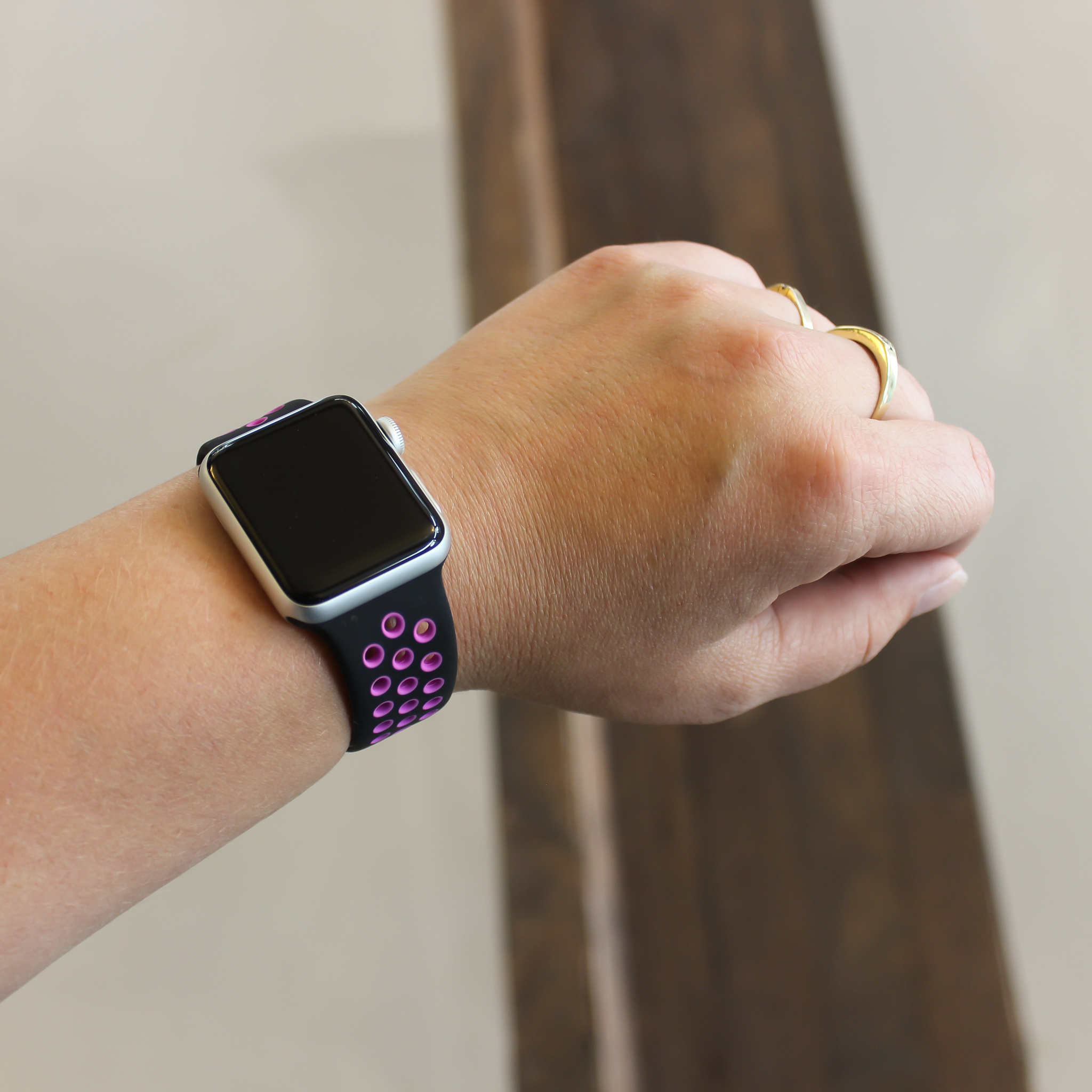 Apple Watch dupla sport szalag - fekete lila