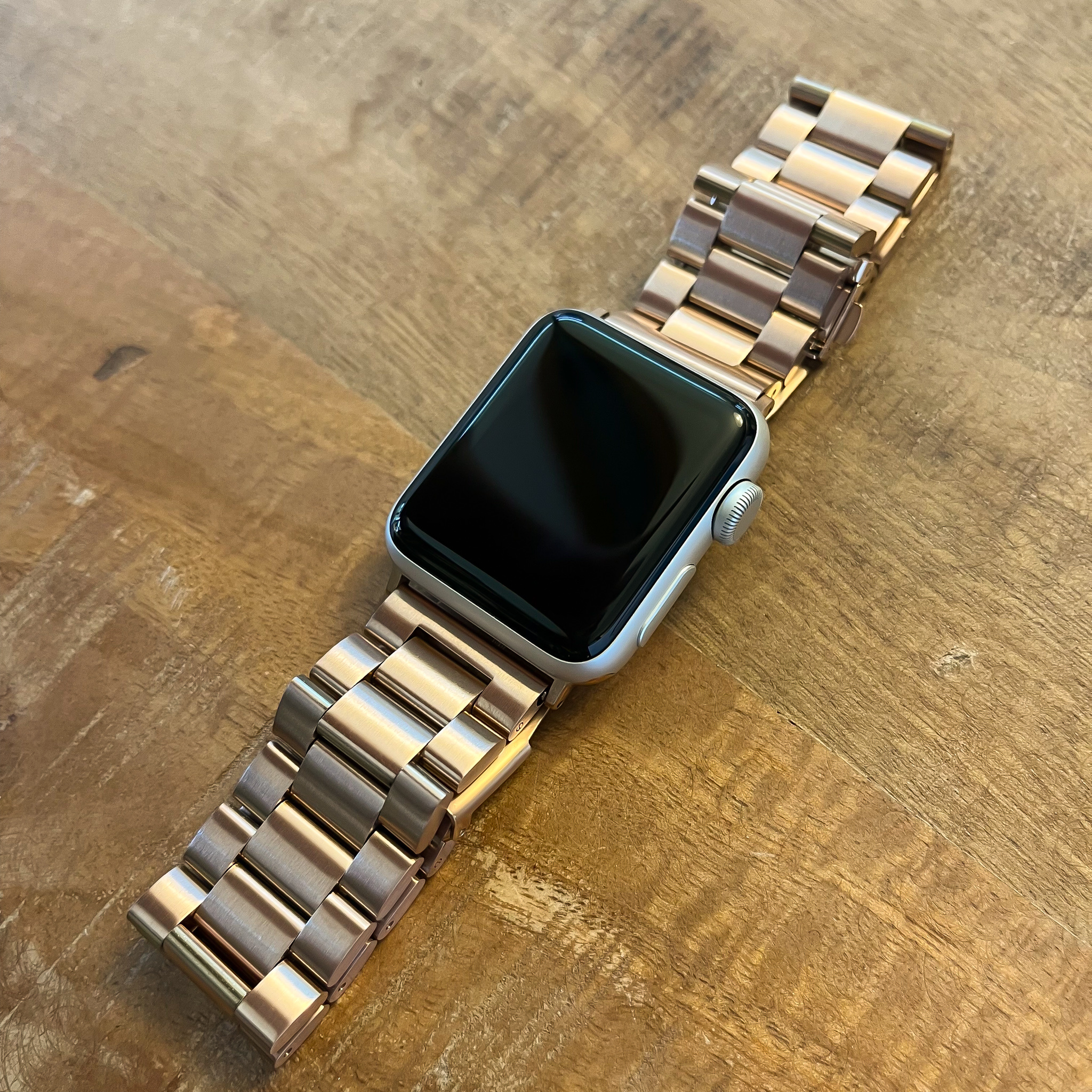  Apple Watch gyöngyök Acél link szalag - rózsaarany
