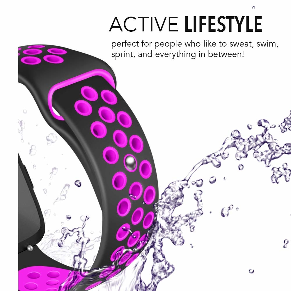 Fitbit Versa dupla sport szalag - fekete lila