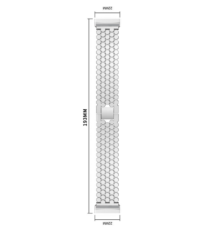 Fitbit Versa 3 / Sense vis Acél link szalag - ezüst