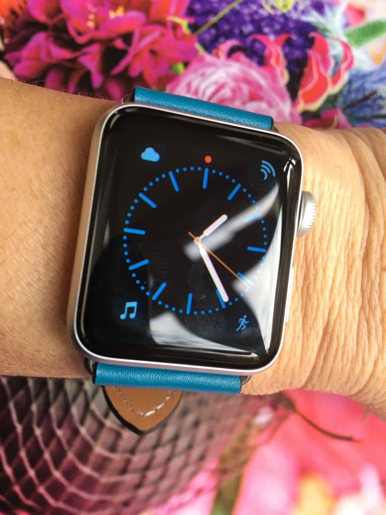  Apple Watch hermes bőr öv - világoskék