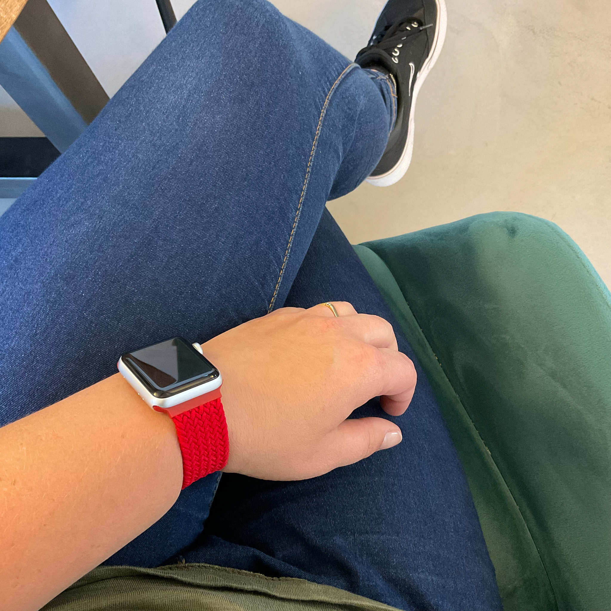  Apple Watch Nejlon fonott szóló pánt - piros