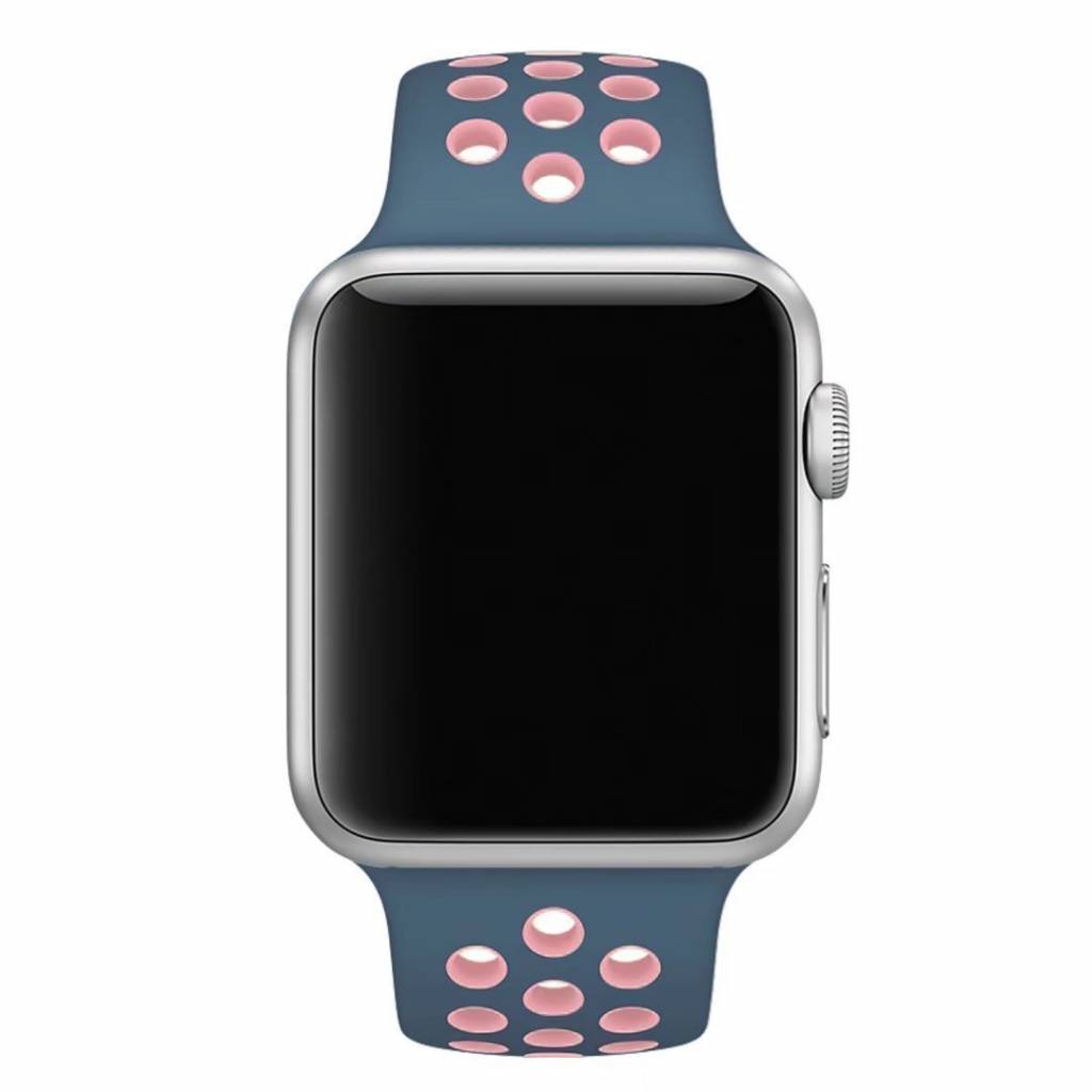  Apple Watch dupla sport szalag - kék rózsaszín