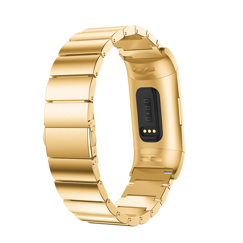 Fitbit Charge 3 &amp; 4 Acél link szalag - arany