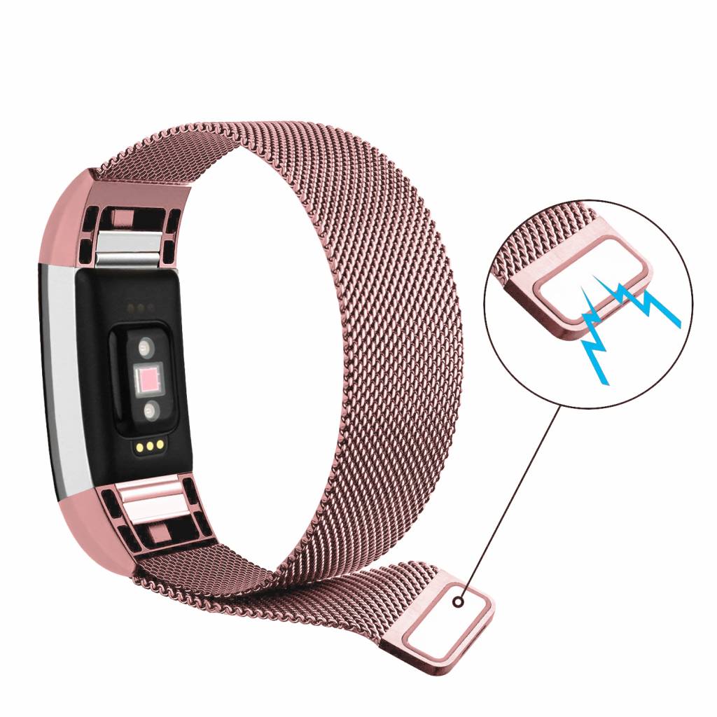 Fitbit Charge 2 milánói szalag - rózsaszín