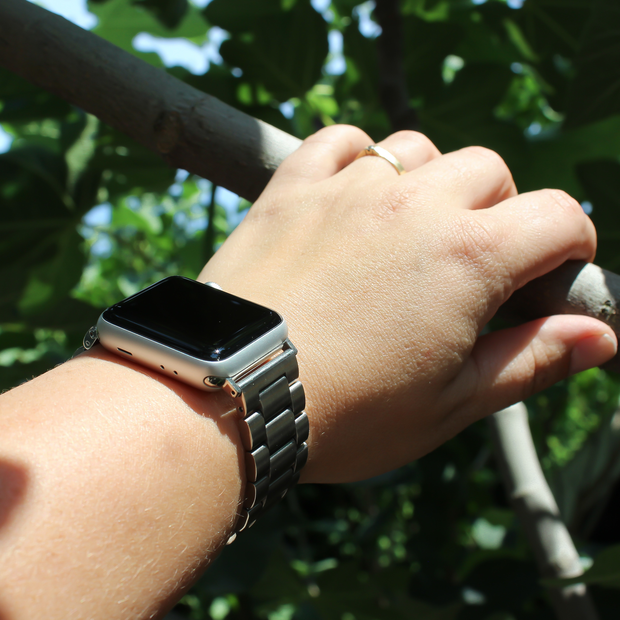  Apple Watch gyöngyök Acél link szalag - ezüst