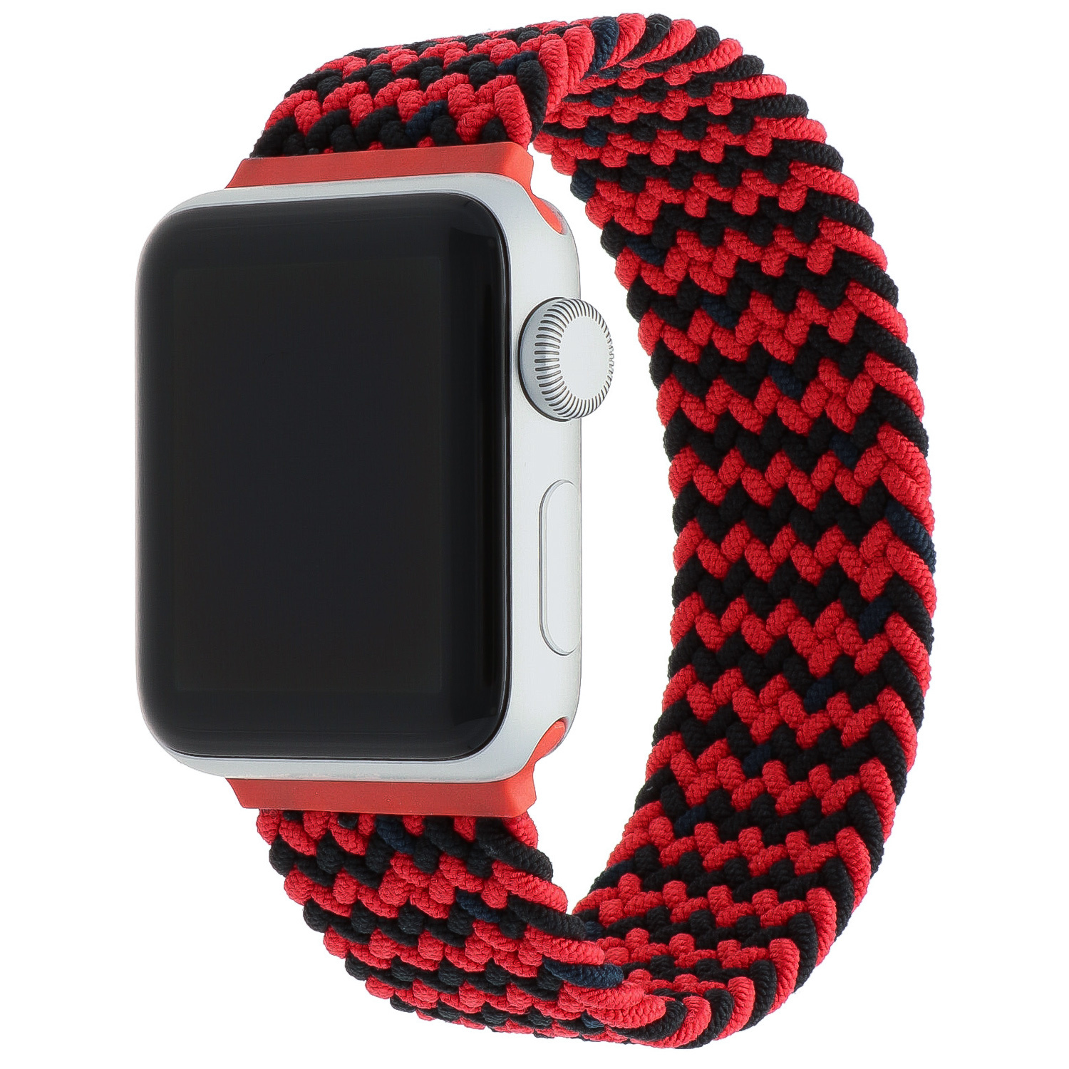  Apple Watch Nejlon fonott szóló pánt - piros fekete mix