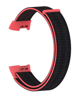 Fitbit Charge 3 &amp; 4 Nejlon szalag - rózsaszín fekete