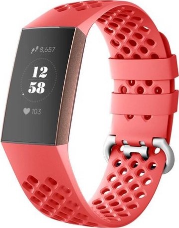 Fitbit Charge 3 &amp; 4 sport pont szalag - piros